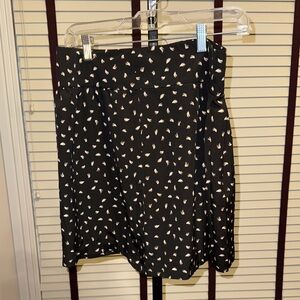 LOFT Black A-Line Skirt with Cream Accents - Size 4